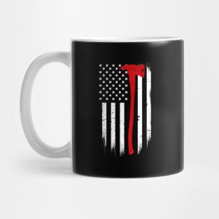 Thin Red Line Flag Axe Firefighter Support Mug